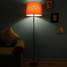 METAL FLOOR LAMP IN ORANGE TAPER SHADE