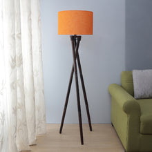 ORANGE FABRIC DAR BROWN FLOOR LAMP