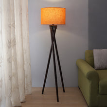 ORANGE FABRIC DAR BROWN FLOOR LAMP