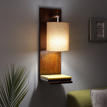 Beige And Walnut Based Traditional Design Bedside Lamp