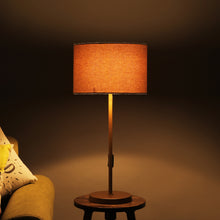 GOLD COLOR METAL TABLE LAMP WITH BEIGE SHADE