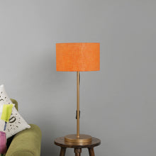 GOLD COLOR METAL TABLE LAMP WITH ORANGE SHADE