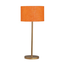 GOLD COLOR METAL TABLE LAMP WITH ORANGE SHADE