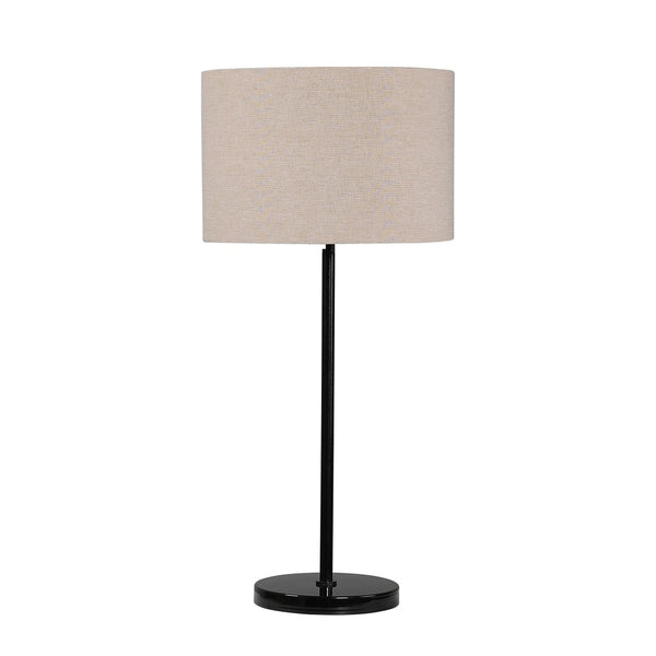 BLACK COLOR METAL TABLE LAMP WITH BEIGE SHADE