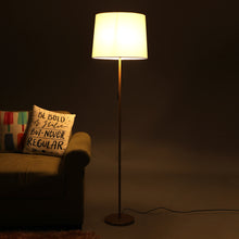 GOLD COLOR METAL FLOOR LAMP WITH WHITE TAPER SHADE