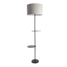 3-IN-1 LAMP IN TAPER SHADE WITH SHELVES FOR STORAGE