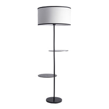 3-IN-1 LAMP IN TAPER SHADE WITH SHELVES FOR STORAGE