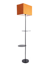 3-IN-1 LAMP IN TAPER SHADE WITH SHELVES FOR STORAGE