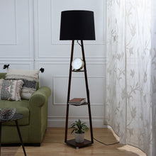 Magnum Lamp with 3 Tier Shelf Space in Walnut Hand Polished