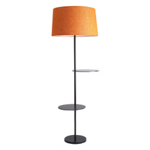 3-IN-1 LAMP IN TAPER SHADE WITH SHELVES FOR STORAGE