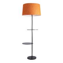 3-IN-1 LAMP IN TAPER SHADE WITH SHELVES FOR STORAGE