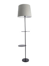 3-IN-1 LAMP IN TAPER SHADE WITH SHELVES FOR STORAGE