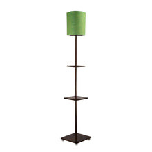 Magnum Lamp with 3 Tier Shelf Space in Walnut Hand Polished with Oval Shape Shade