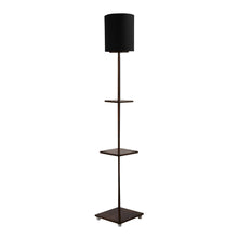 Magnum Lamp with 3 Tier Shelf Space in Walnut Hand Polished with Oval Shape Shade