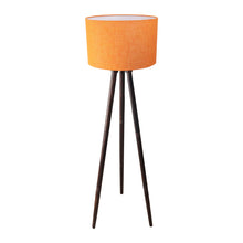 ORANGE FABRIC SOLID WOOD FLOOR LAMP WITH SHADE