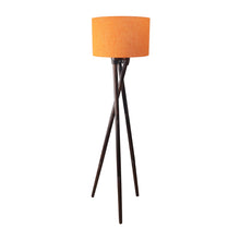 ORANGE FABRIC DAR BROWN FLOOR LAMP