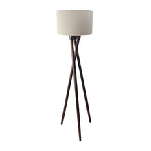 BEIGE FABRIC SOLID WOOD FLOOR LAMP WITH SHADE