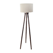 BEIGE FABRIC SOLID WOOD FLOOR LAMP WITH SHADE