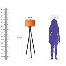 MODERN CROSS LEG TRIPOD LAMP IN SOLID WOOD WALNUT FINISH