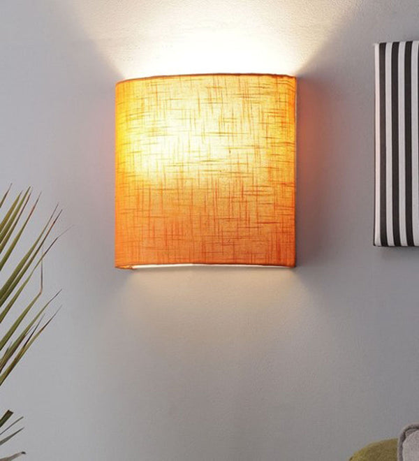 ECONOMICAL ORANGE FABRIC WALL LIGHT