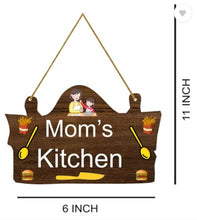 Sanded Edge Craft Home Decoration 'MOM's Kitchen' Woodem Wall Hanging For Home, Kitchen  (Light Brown)Wall Hanging Made of Wood