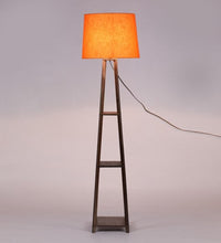 Orange Cotton walnut floor lamp with storage