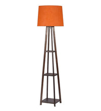 Orange Cotton walnut floor lamp with storage