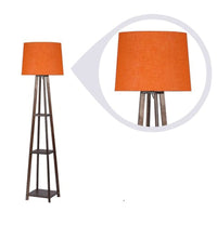 Orange Cotton walnut floor lamp with storage