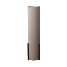 BEIGE FABRIC CYLINDER FLOOR CORNER LAMP