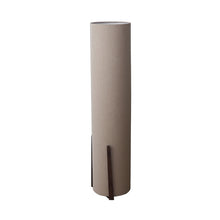 BEIGE FABRIC CYLINDER FLOOR CORNER LAMP