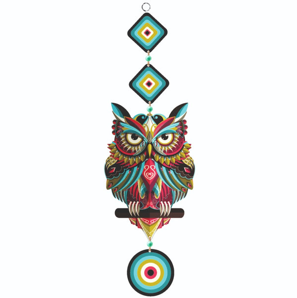 Sanded Edge 'Craft Owl' Wooden Wall Hanging for Door Wall, for Home & Office ,Gifts